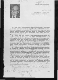 Clarence Finlayson y los nombres de Dios  [artículo] Manuel Atria Ramírez.