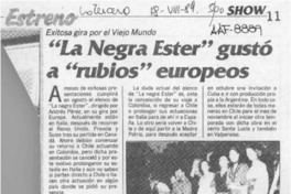 "La Negra Ester" gustó a "rubios" europeos