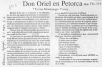 Don Oriel en Petorca  [artículo] Carlos Montenegro Torres.