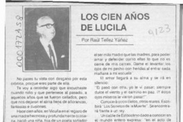 Los cien años de Lucila  [artículo] Raúl Téllez Yáñez.