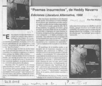 "Poemas insurrectos", de Heddy Navarro  [artículo] Paz Molina.