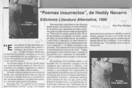 "Poemas insurrectos", de Heddy Navarro  [artículo] Paz Molina.