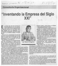 "Inventando la empresa del siglo XXI"  [artículo] Mario Livingstone.