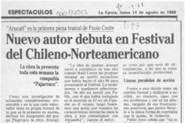 Nuevo autor debuta en festival del Chileno-Norteamericano  [artículo].
