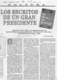 Los escritos de un gran presidente  [artículo] Emilio Oviedo.