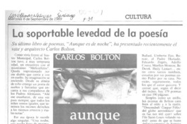 La soportable levedad de la poesía  [artículo] Samuel Valenzuela Y.