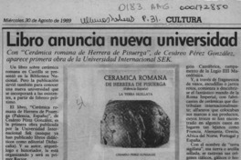Libro anuncia nueva universidad  [artículo] Rodolfo Gambetti.