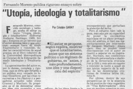 Utopía, ideolog?a y totalitarismo  [artículo] Juan Yrarrázaval.