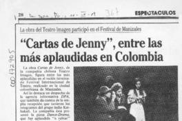 "Cartas de Jenny", entre las más aplaudidas en Colombia  [artículo].