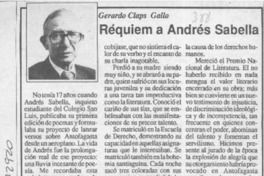 Réquiem a Andrés Sabella  [artículo] Gerardo Claps Gallo.