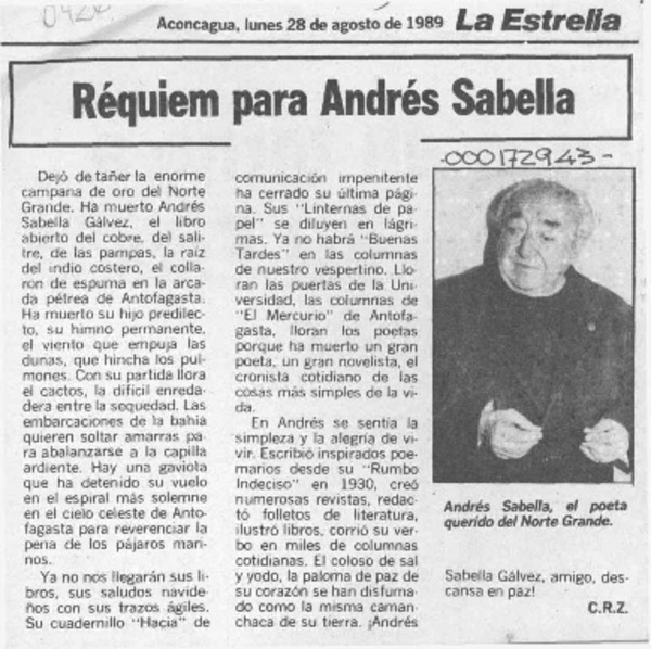 Réquiem para Andrés Sabella