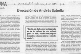 Evocación de Andrés Sabella  [artículo] Jaime Quezada.