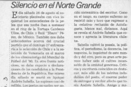 Silencio en el Norte Grande  [artículo] Andrés Gallardo.