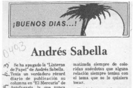 Andrés Sabella  [artículo] C.
