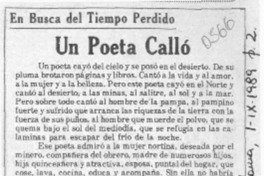Un poeta calló  [artículo] Guillermo Marshall.