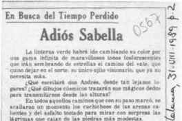 Adiós Sabella  [artículo] Fabiola Alaniz.