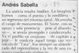 Andrés Sabella  [artículo] Pedro Godoy.