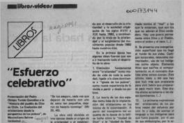 "Esfuerzo celebrativo"  [artículo] Tomás González M.