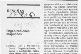 Organizaciones mapuches  [artículo] José Arteaga.