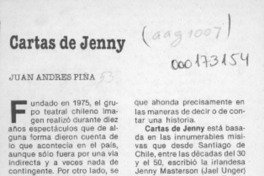 Cartas de Jenny  [artículo] Juan Andrés Piña.