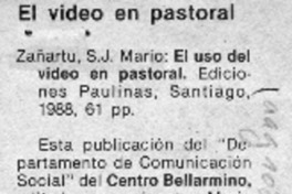 El video en pastoral  [artículo] Renato Hevia.