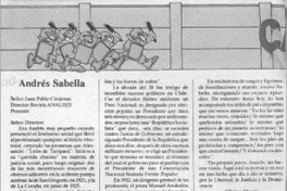 Andrés Sabella  [artículo] Alfonso Alvarez.