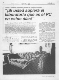 "Si usted supiera el laboratorio que es el PC en estos días!"  [artículo] Pablo Azócar.
