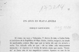 Un león en Playa Ancha  [artículo] Enrique Lafourcade.