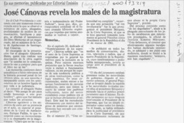 José Canovas revela los males de la magistratura  [artículo].