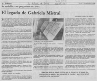 El legado de Gabriela Mistral