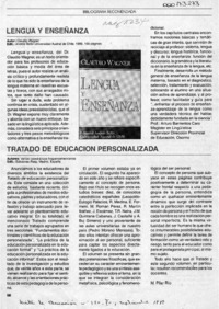 Lengua y enseñanza  [artículo] Arturo Barrientos Caro.