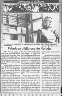 Fabulosa biblioteca de Neruda  [artículo].