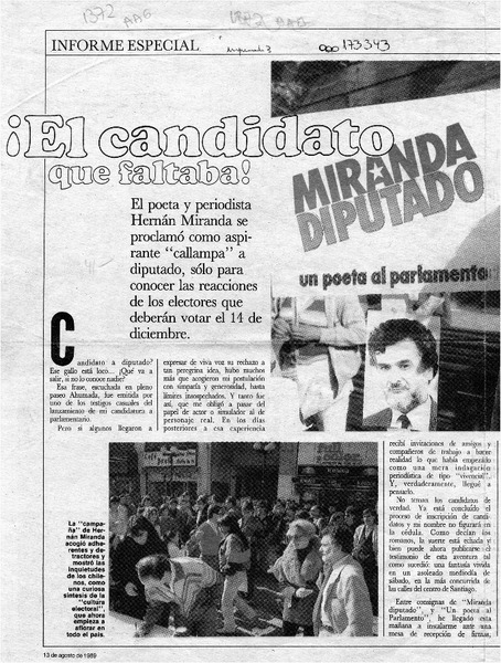 El candidato que faltaba!  [artículo] Hernán Miranda.