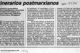 Itinerarios postmarxianos  [artículo] A. A.