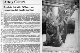 Andrés Sabella Gálvez, un recuerdo del poeta nortino  [artículo] Ruth Eliana Merino.