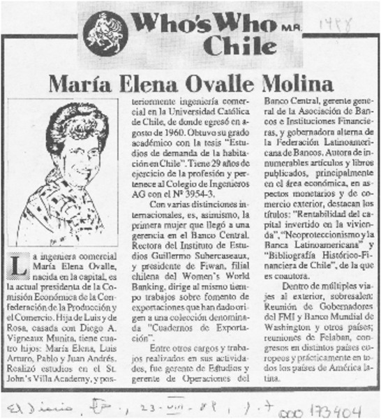 María Elena Ovalle Molina  [artículo].