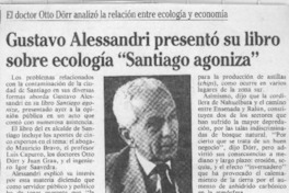 Gustavo Alessandri presentó su libro sobre ecología "Santiago agoniza"  [artículo].
