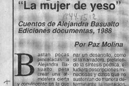 "La mujer de yeso"  [artículo] Paz Molina.