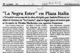 "La Negra Ester" en Plaza Italia  [artículo].
