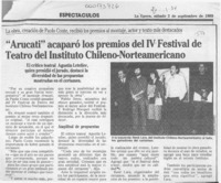 "Arucati" acaparó los premios del IV Festival de Teatro del Instituto Chileno-Norteamericano  [artículo].