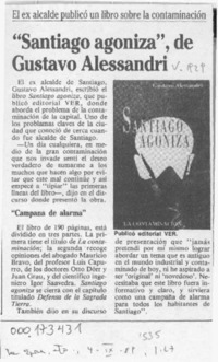 "Santiago agoniza", de Gustavo Alessandri  [artículo].