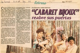 "Cabaret Bijoux" reabre sus puertas