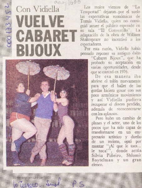 Vuelve Cabaret Bijoux  [artículo].