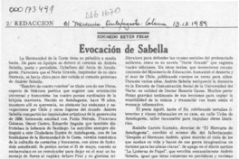 Evocación de Sabella  [artículo] Eduardo Reyes Frías.