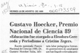Gustavo Hoecker, Premio Nacional de Ciencia 89