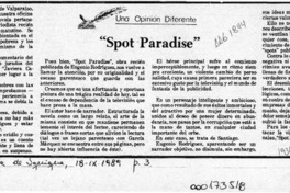 "Spot Paradise"  [artículo] Enrique Skinner.