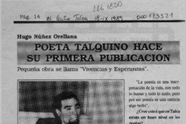 Poeta talquino hace su primera publicación  [artículo].