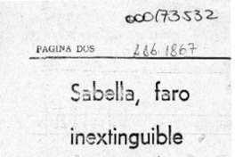 Sabella, faro inextinguible  [artículo] Jaime Salgado Albornoz.