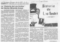 La "Historia de Los Andes" de Héctor Miranda Araya  [artículo] Héctor González V.