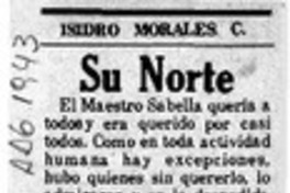 Su Norte  [artículo] Isidro Morales G.